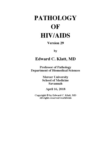 Pathology of HIV/AIDS