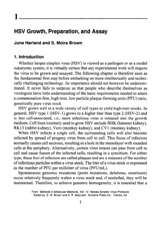 Herpes Simplex Virus Protocols