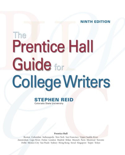 The Prentice Hall Guide for College Writers 9th edition