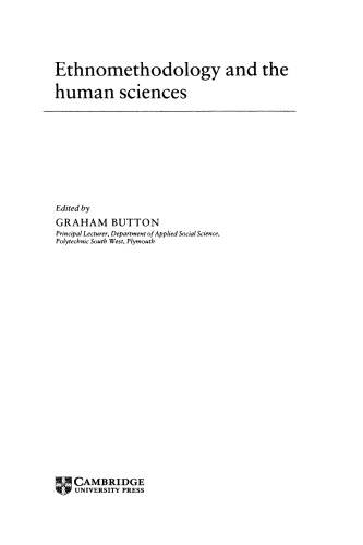 Ethnomethodology and the Human Sciences