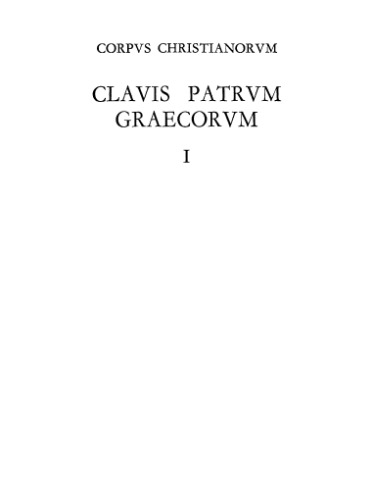 Clavis Patrum Graecorum I