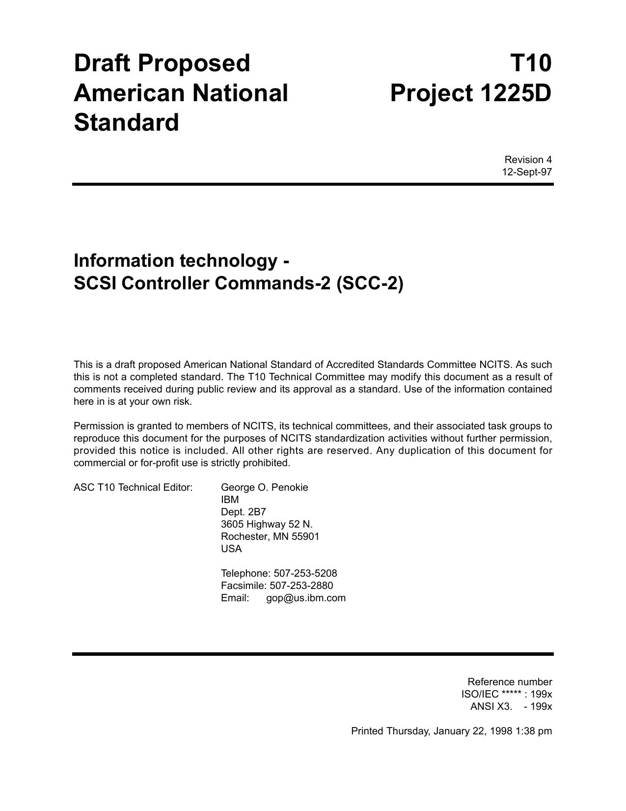 SCSI Controller Commands - 2 (SCC-2 r04)