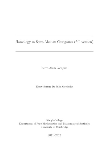 Homology in Semi-Abelian Categories (full version)