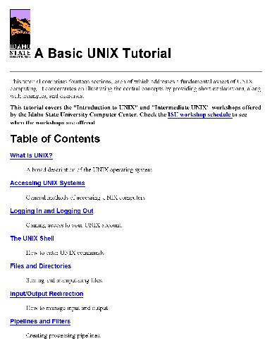 A Basic UNIX Tutorial