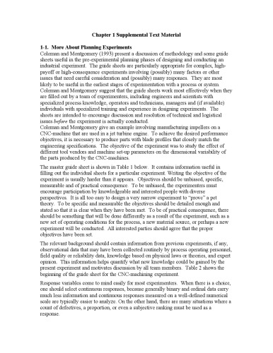 Supplemental text material for design and analysis of experiments