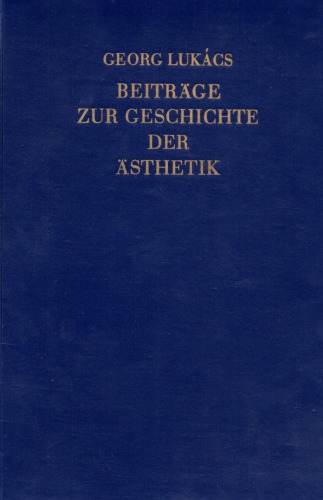 Beiträge zur Geschichte der Ästhetik