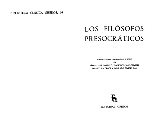 Los filósofos presocráticos II