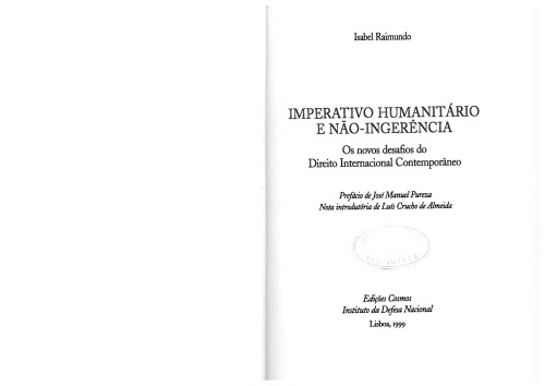 Imperativo Humanitário e Não-Ingerência: Os novos desafios do Direito Internacional Contemporâneo