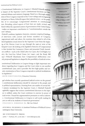 Constitutional Deliberation in Congress: The Impact of Judicial Review in a Separated System