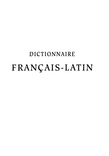 Dictionnaire Français-Latin