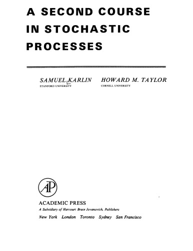 A Second Course in Stochastic Processes