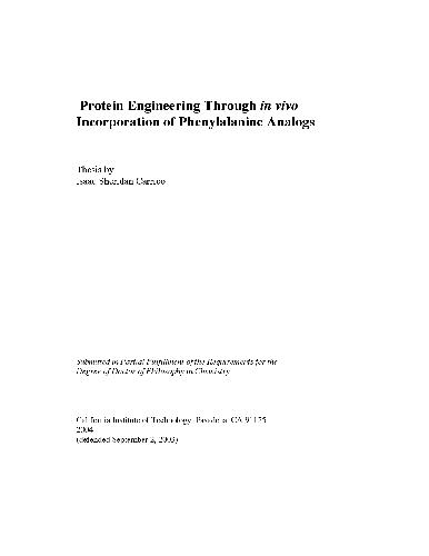 Protein engineering through in vivo incorporation of phenylalanine analogs