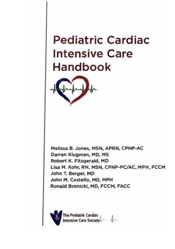 Pediatric cardiac intensive care handbook