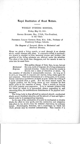 The Response of Inorganic Matter to Mechanical and Electrical Stimulus