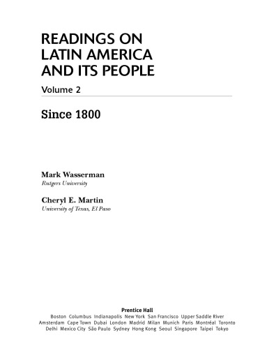 Readings on Latin America and Its People, Volume 2 (Since 1800)