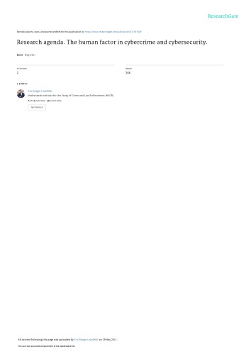 Research agenda. The human factor in cybercrime and cybersecurity.