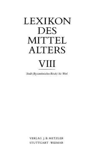 Lexikon des Mittelalters 8. Stadt (Byzanz) - Werl