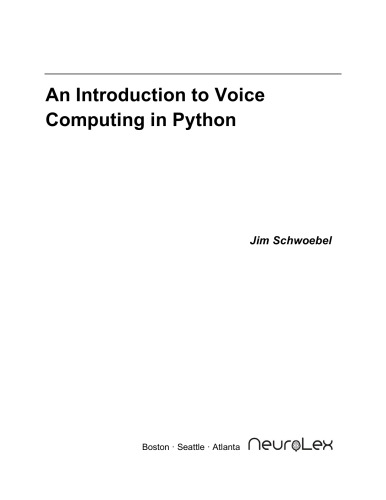 Introduction to Voice Computing in Python