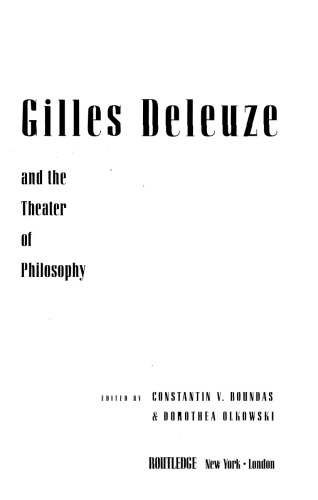 Gilles Deleuze and the Theater of Philosophy: Critical Essays