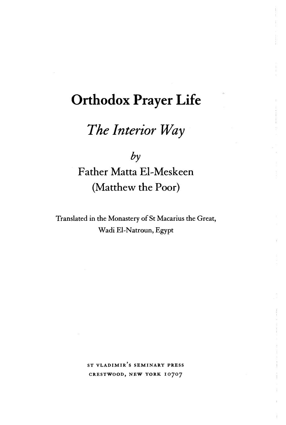 Orthodox Prayer Life