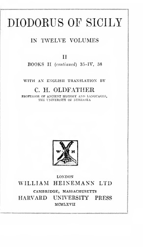 DIODORUS OF SICILY with an english trnsl.