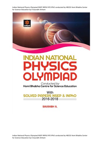 Indian National Physics Olympiad Arihant Sourabh Chapter 2 Collision Mechanics for NSEP INPhO IPO IPhO conducted by HBCSE Homi Bhabha Center for Science Education