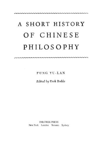 A Short History of Chinese Philosophy