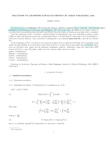 Geometry, Topology, and Physics Solution