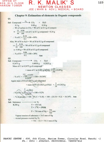 Solution of Modern Approach to Chemical Calculations RC Mukerjee not Mukherjee or Mukherji Chapter 9. R. C. MUKHEERJEE