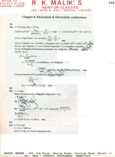 Solution of Modern Approach to Chemical Calculations RC Mukerjee not Mukherjee or Mukherji Chapter 8. R. C. MUKHEERJEE