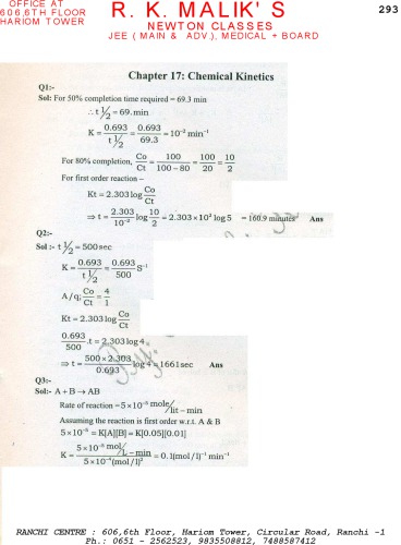 Solution of Modern Approach to Chemical Calculations RC Mukerjee not Mukherjee or Mukherji Chapter 17. R. C. MUKHEERJEE