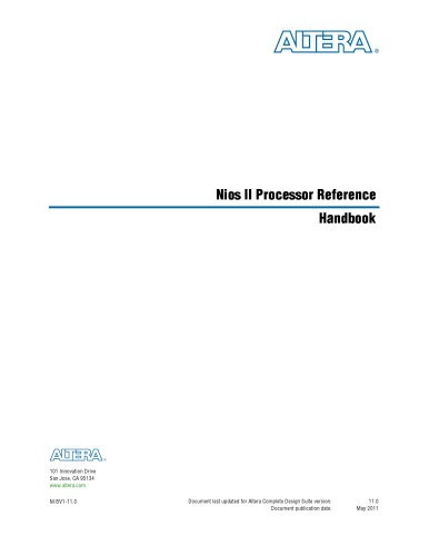 Nios II Processor Reference Handbook