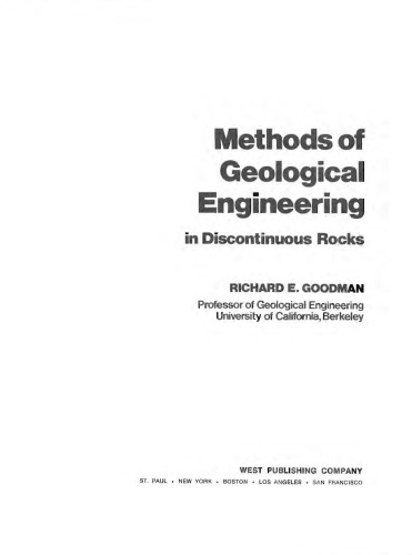 Methods of Geological Engineering in Discontinuous Rocks