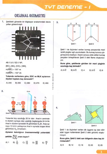 Yayın Denizi 10 TYT-AYT Geometri Deneme