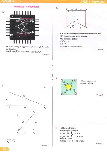 Yayın Denizi 10 TYT-AYT Geometri Deneme Çözümleri