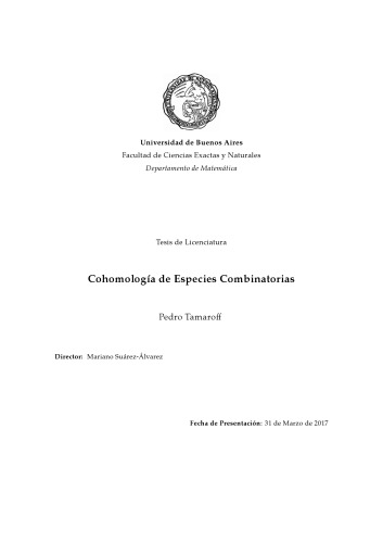 Cohomología de Especies Combinatorias