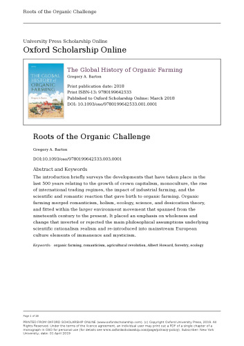 The Global History of Organic Farming