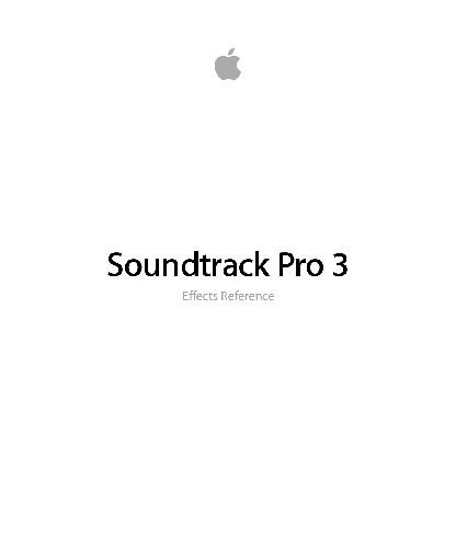 Soundtrack Pro 3 Effects Reference