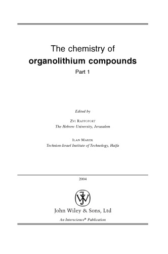 The chemistry of organo-lithium compounds. Vol. 1