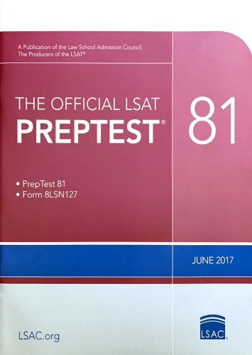 LSAT preptest 81 (June 2017)