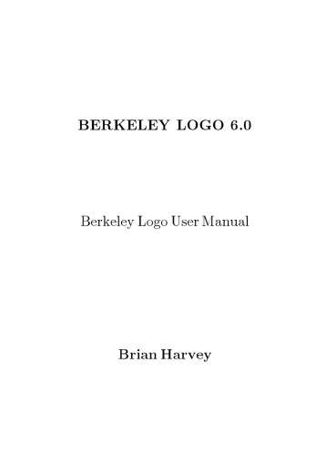 UCB Berkeley Logo Programming Language User Manual