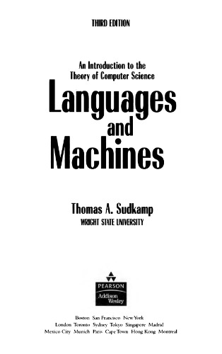 Languages and machines: an introduction to the theory of computer science