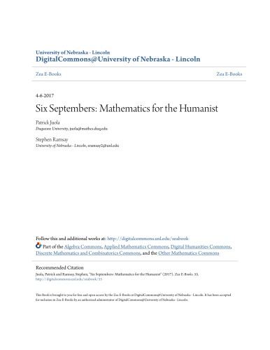 Six septembers: Mathematics for the humanist