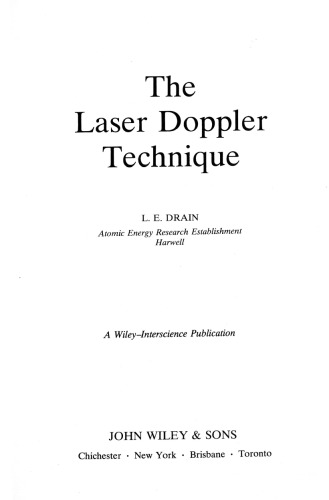 The Laser Doppler Technique