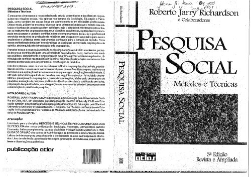 Pesquisa social: métodos e técnicas