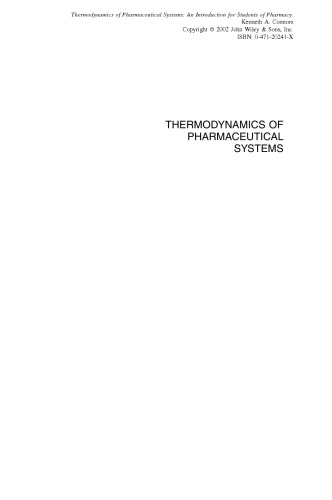 Thermodynamics of Pharmaceutical Systems: An Introduction for Students of Pharmacy