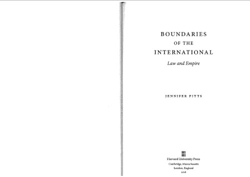 Boundaries of the International: Law and Empire