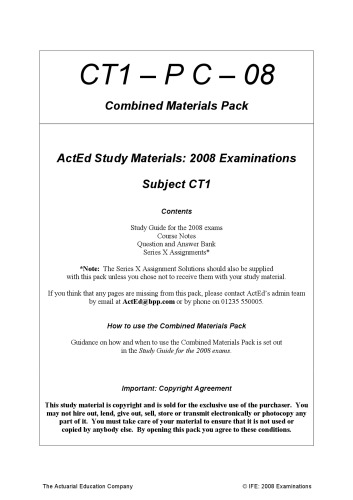 Financial Mathematics CT1