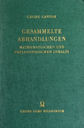 Gesammelte Abhandlungen mathematischen und philosophischen Inhalts