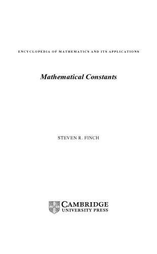 Mathematical Constants